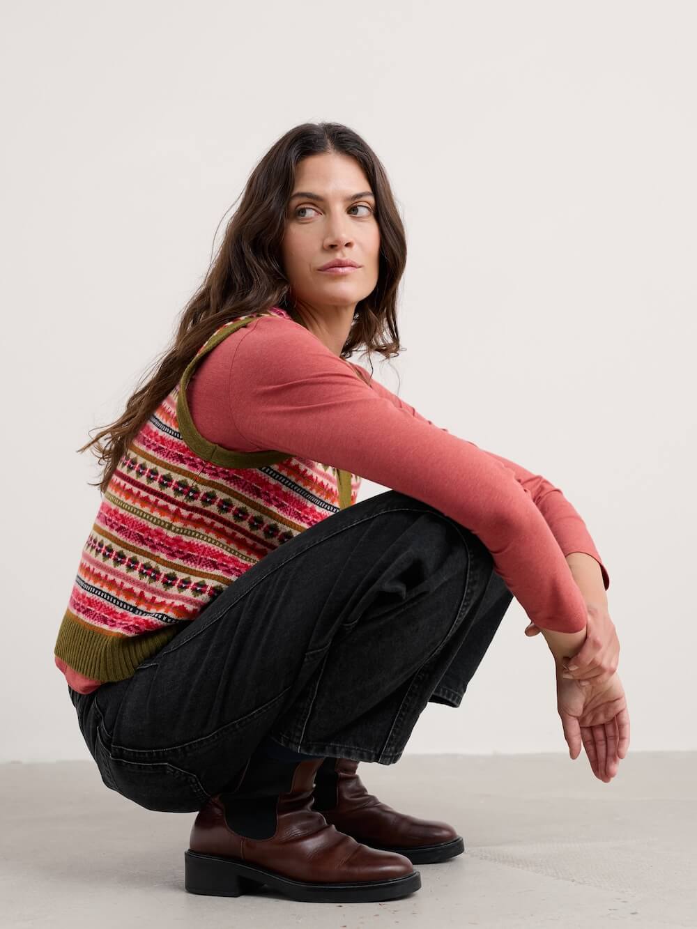Seasalt - Percella Cove Waistcoat Vest Merino - Scillia Aran Multi
