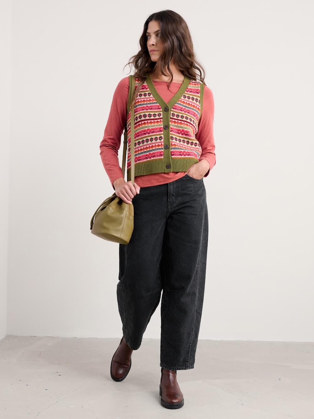 Seasalt - Percella Cove Waistcoat Vest Merino - Scillia Aran Multi