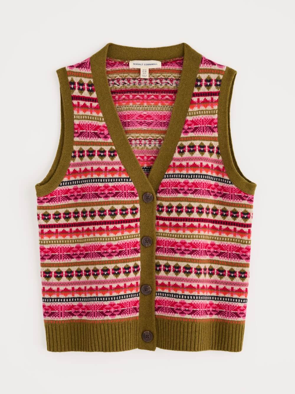 Seasalt - Percella Cove Waistcoat Vest Merino - Scillia Aran Multi