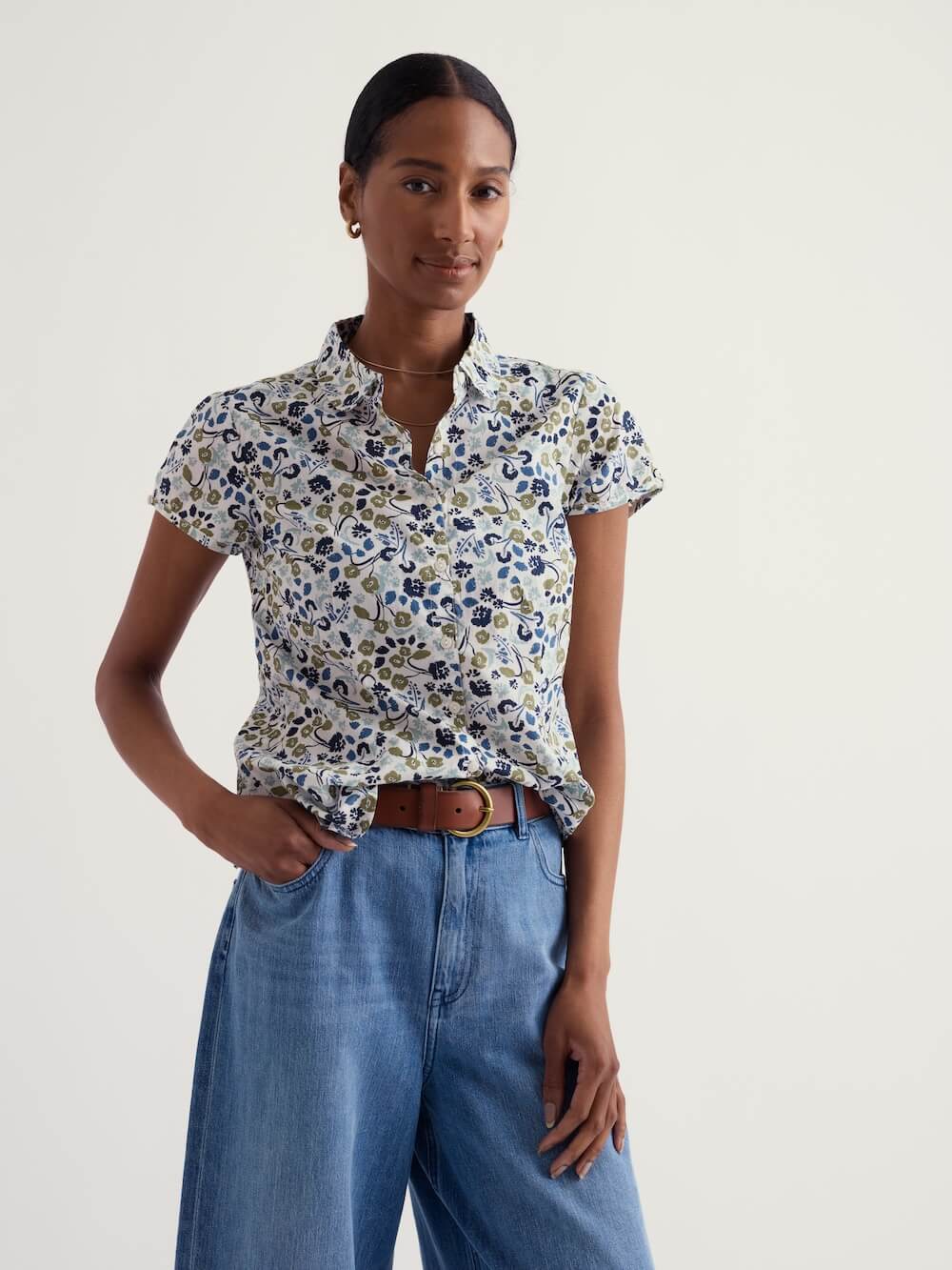 Seasalt - Rushmaker Shirt - Beach Blooms Chalk