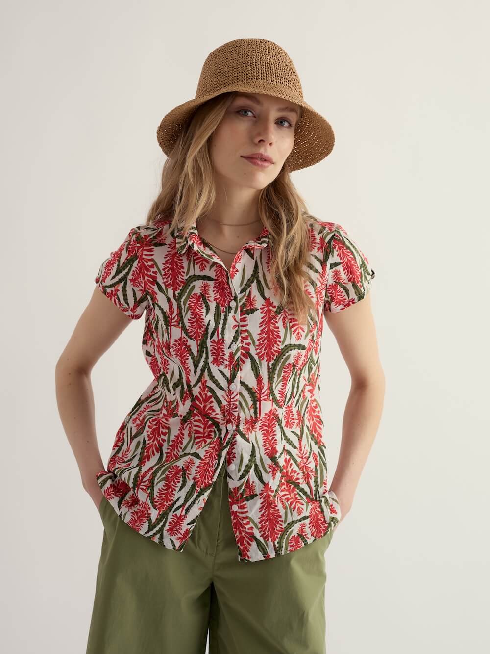 Seasalt - Rushmaker Shirt - Red Hot Poker Chalk