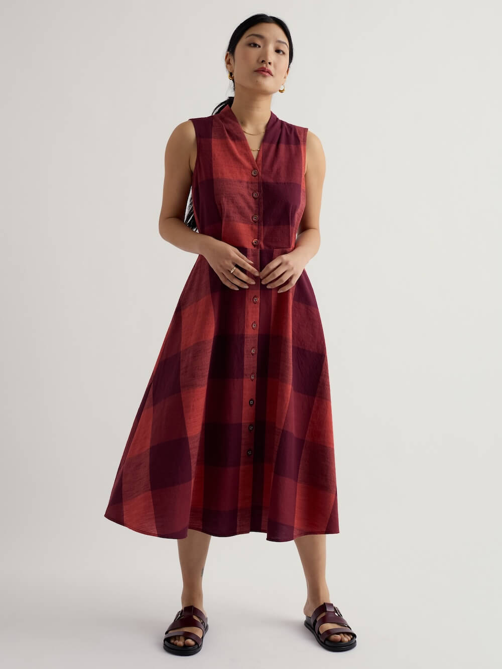 Seasalt - Sleeveless Carved Wood Dress - Lavandin Umber