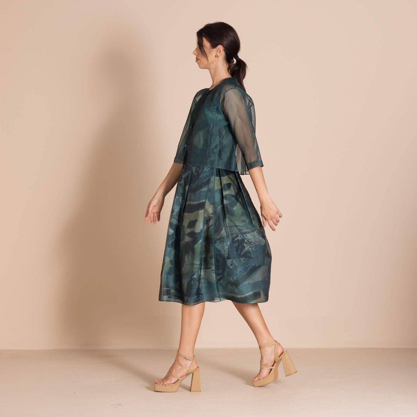 Megan Salmon - Silk Organza Birdie Jacket - Bottle