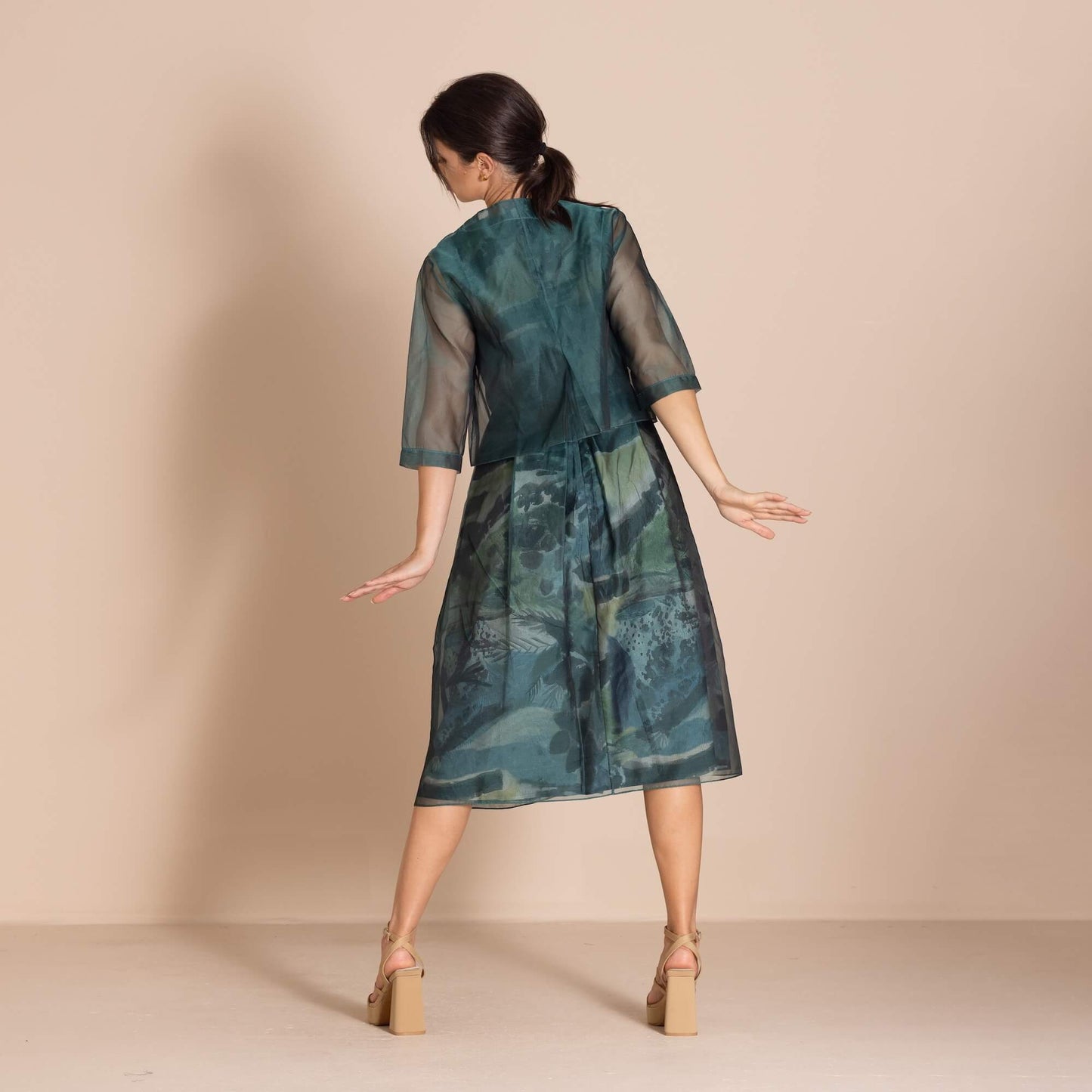 Megan Salmon - Silk Organza Birdie Jacket - Bottle