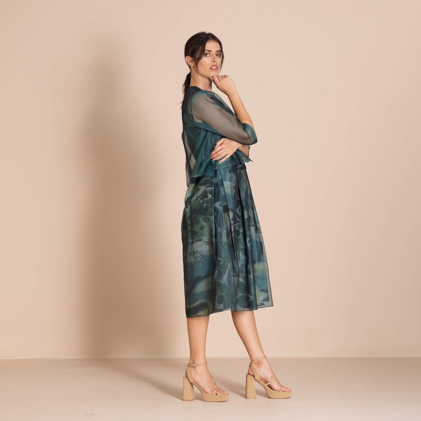 Megan Salmon - Silk Organza Birdie Jacket - Bottle