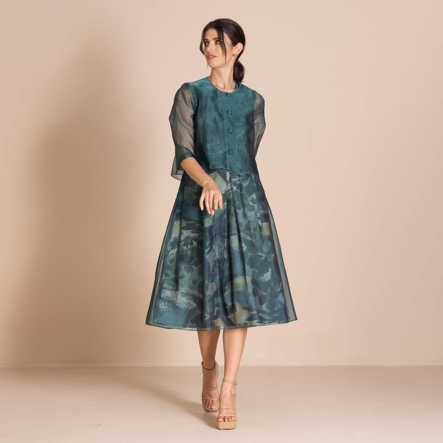 Megan Salmon - Silk Organza Birdie Jacket - Bottle