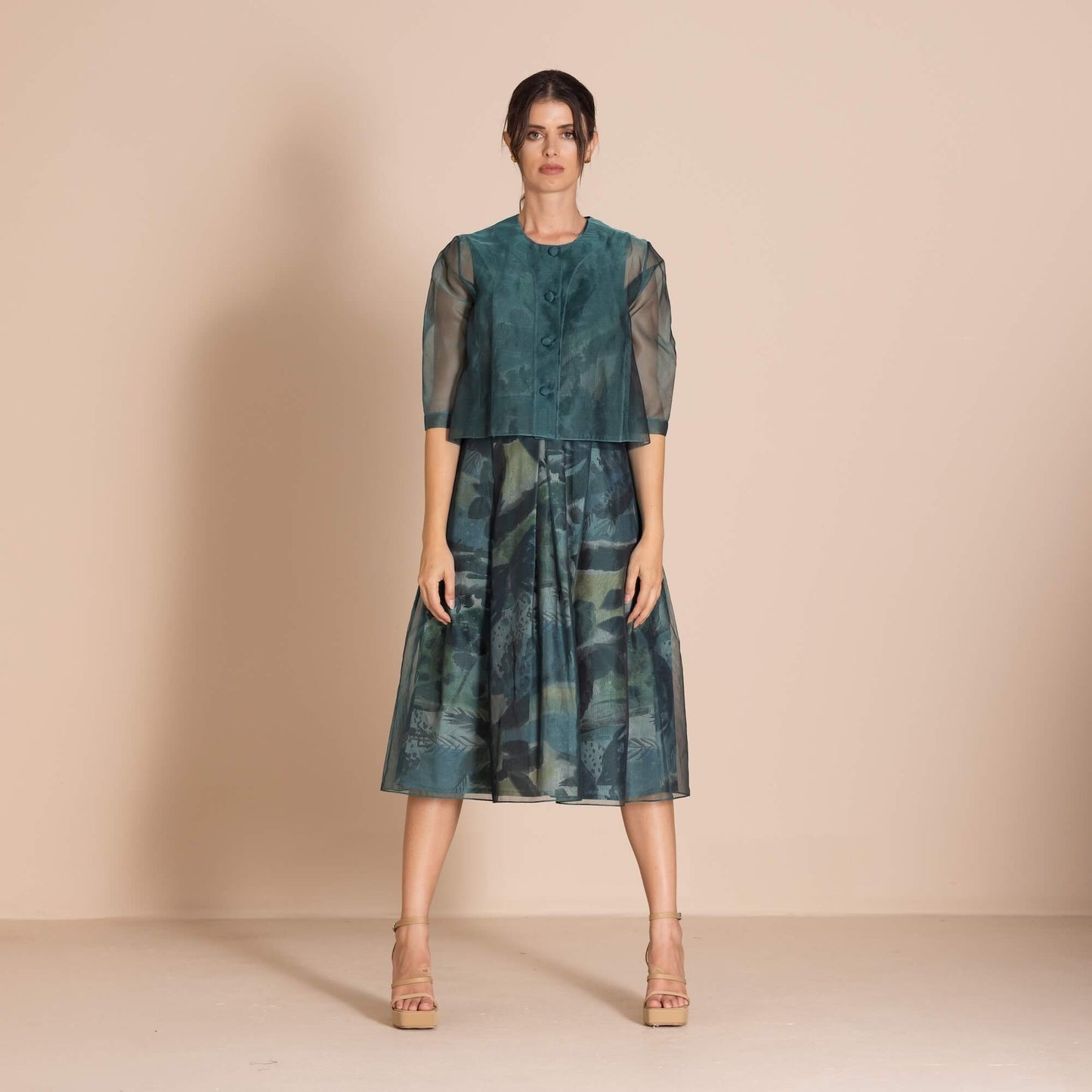 Megan Salmon - Silk Organza Birdie Jacket - Bottle