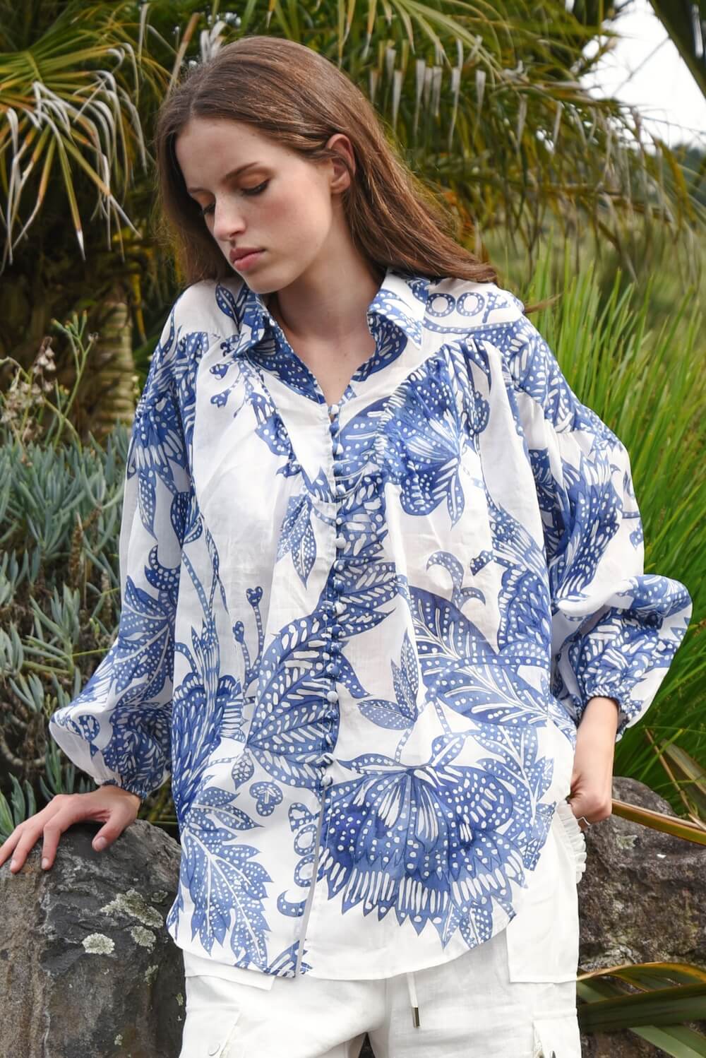 COOP by Trelise Cooper - Belle of the Billow Top - Blue & White