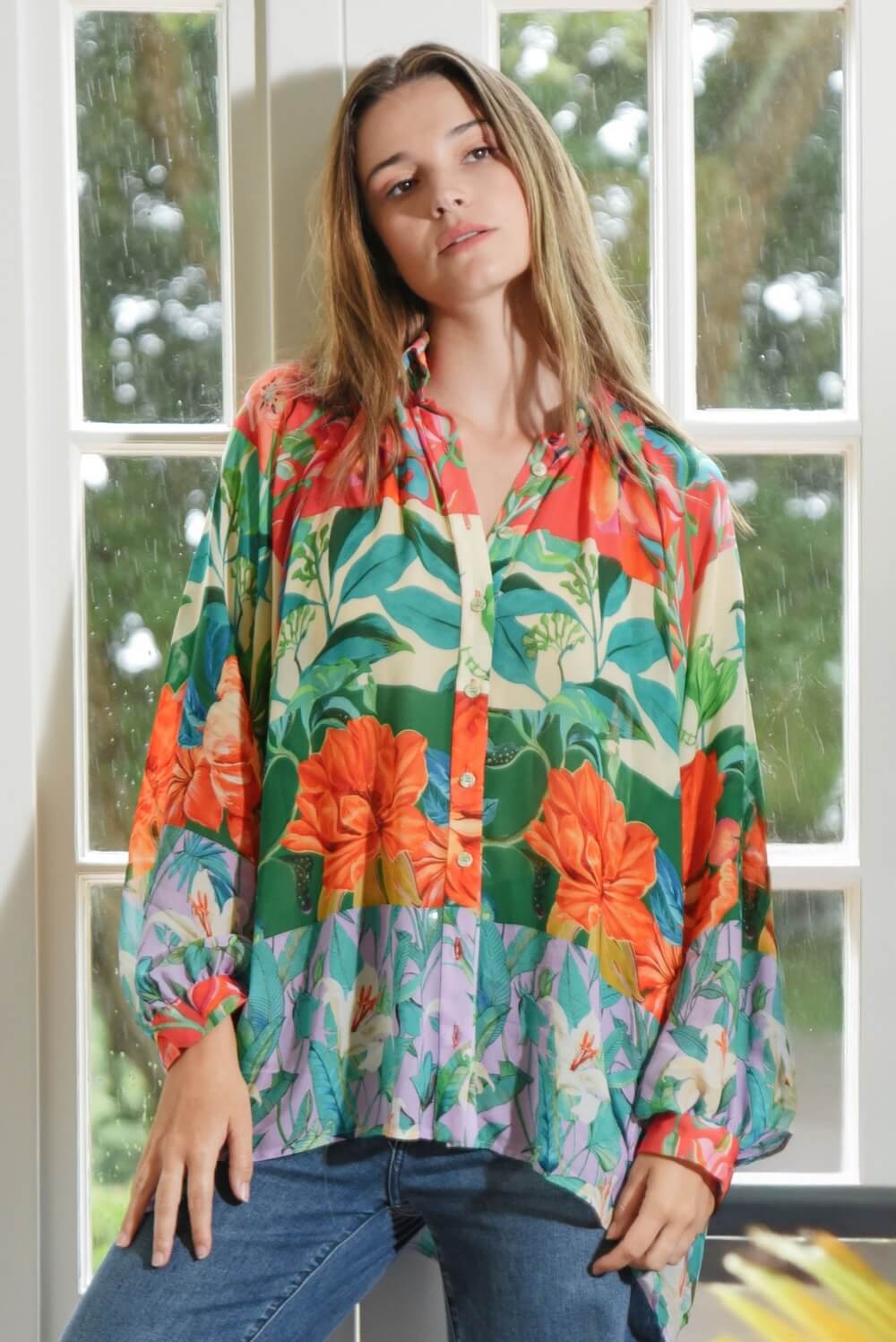 Curate by Trelise Cooper - Billow Party Shirt - Stripe Floral