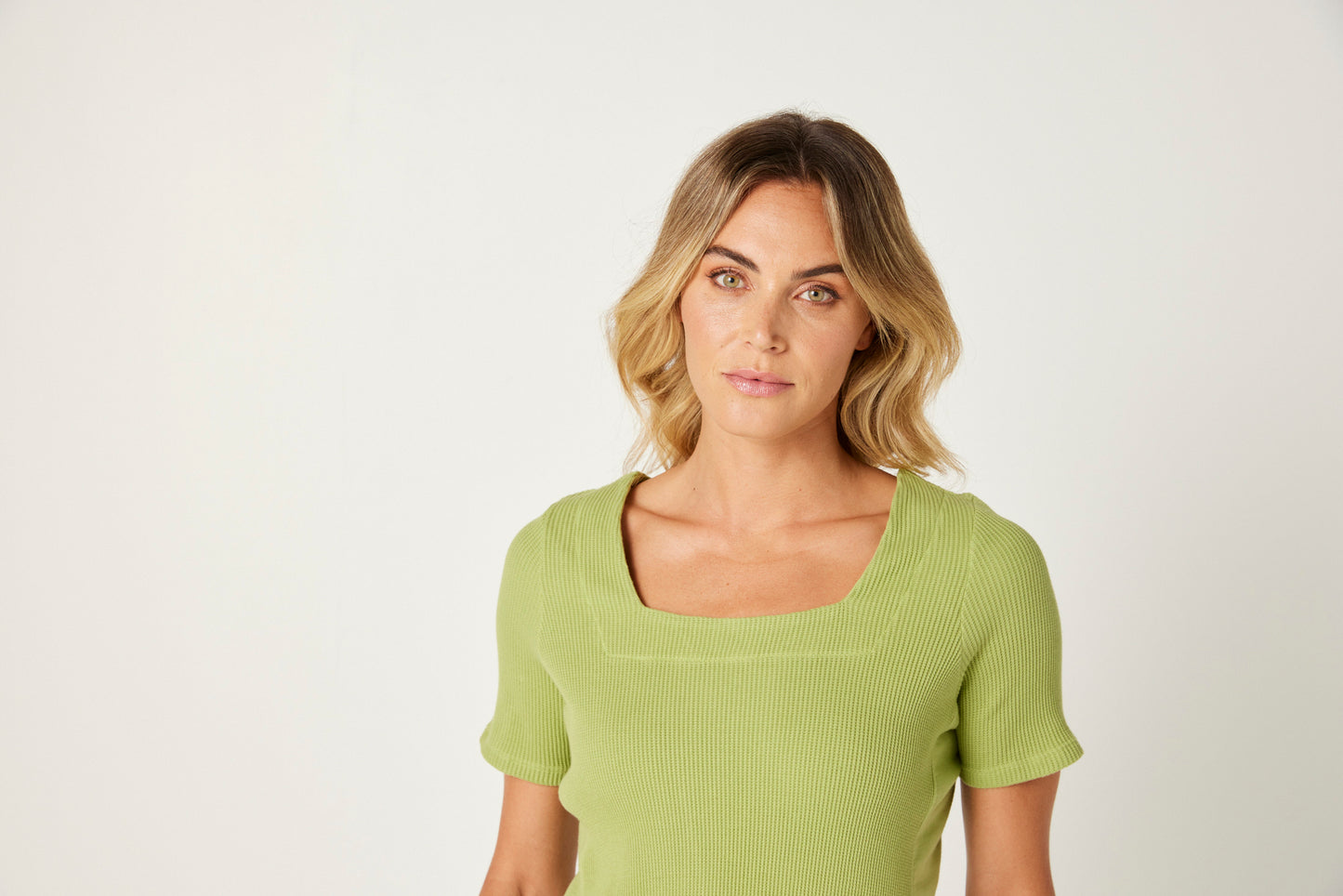 Valia Square Neck Top - Tarragon