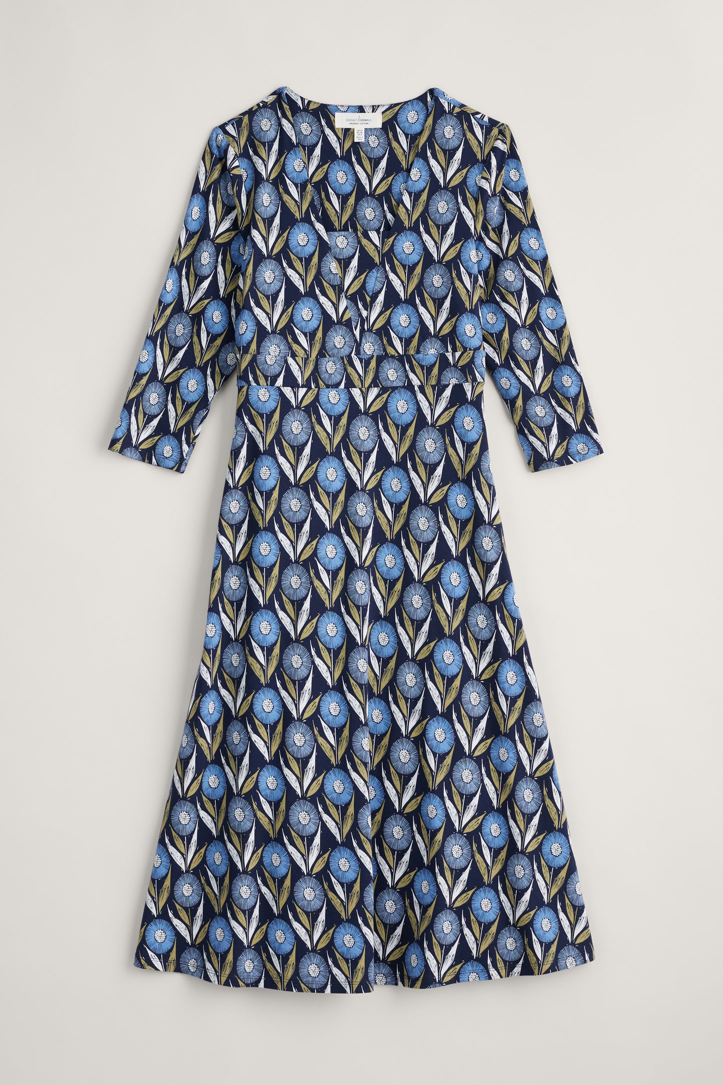 Seasalt Waterfront Dress - Textured Flower Head Maritime