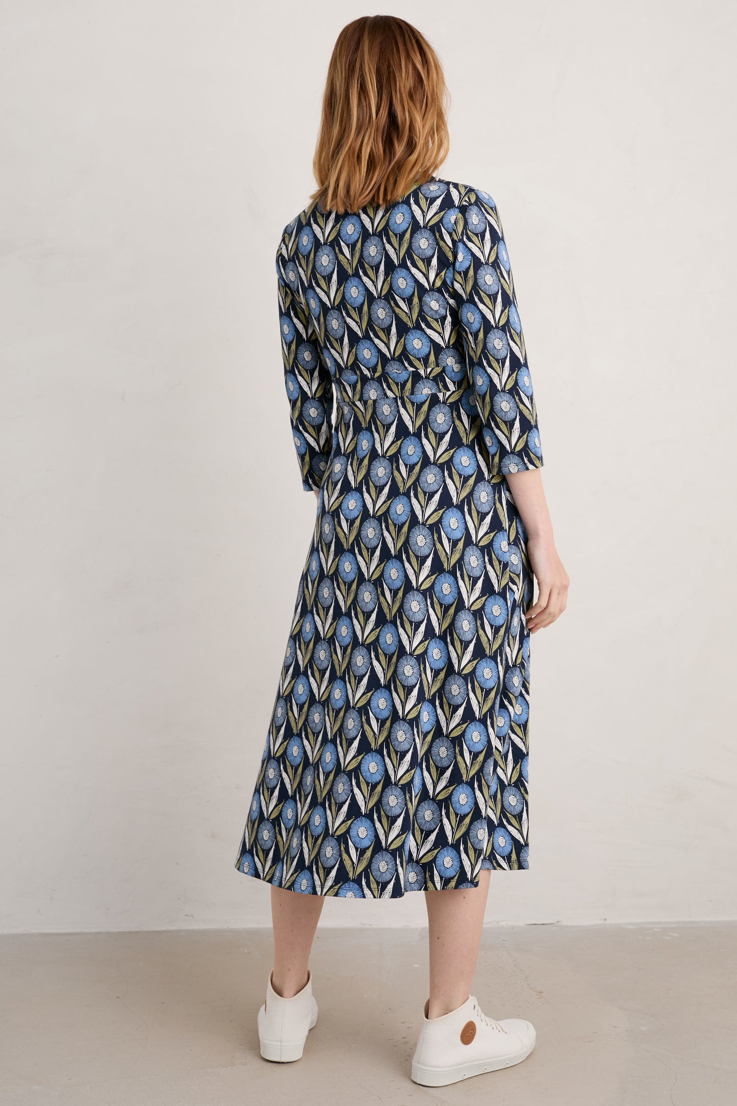 Seasalt Waterfront Dress - Textured Flower Head Maritime