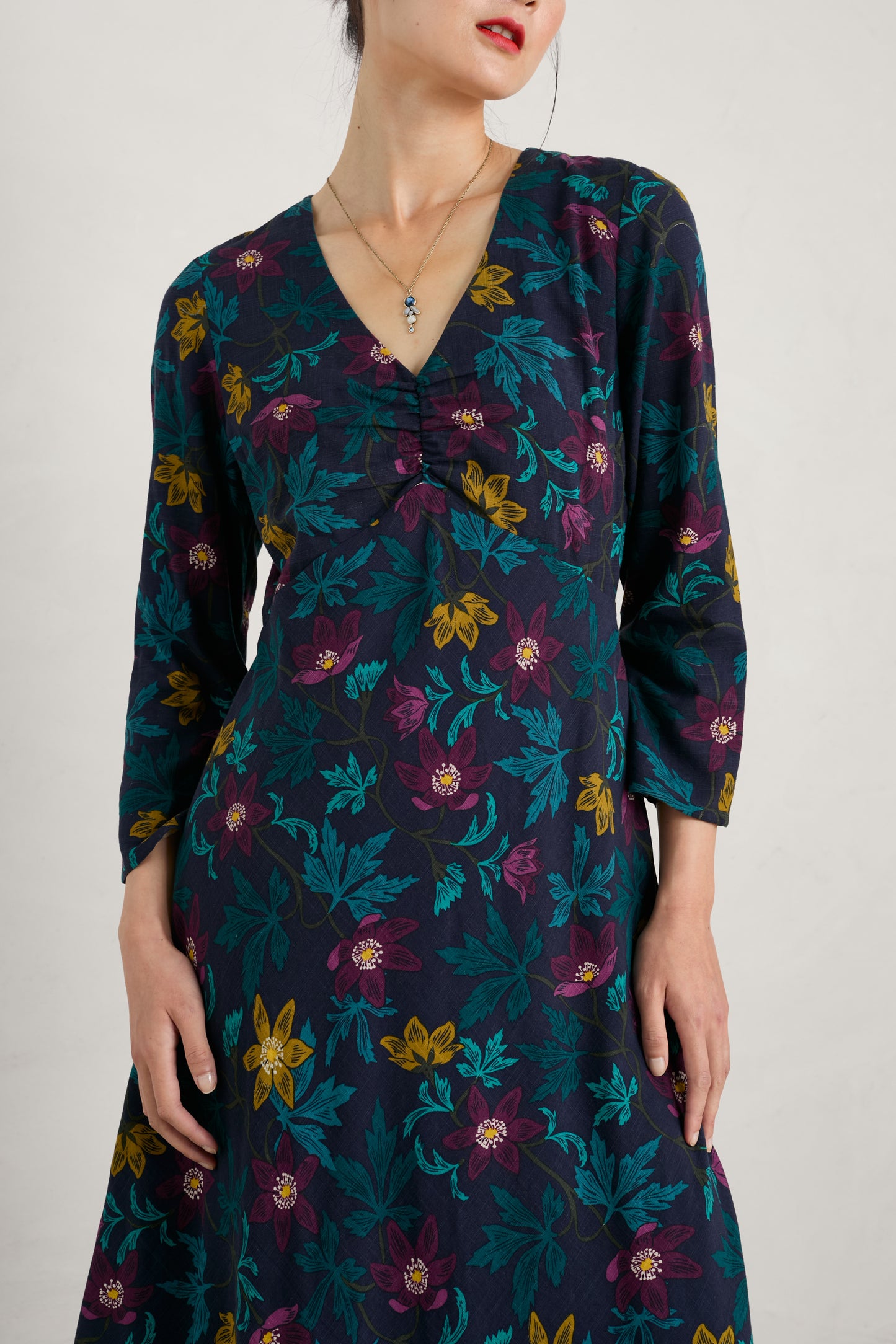 Seasalt Willow Blossom Dress Anemone Floral Maritime This is Denim