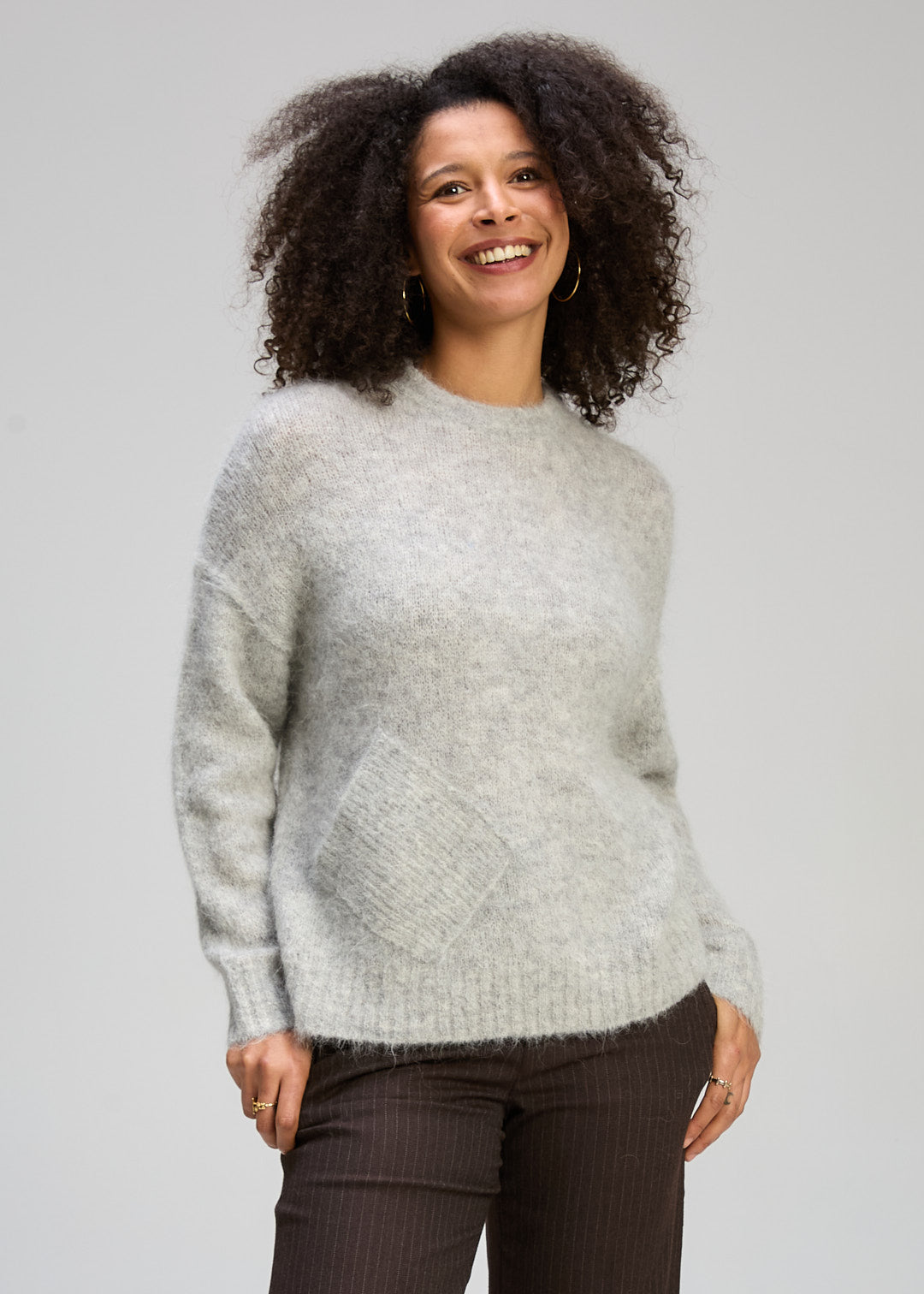Zaket & Plover - Alpaca Jumper - Marl Grey - ZP8110