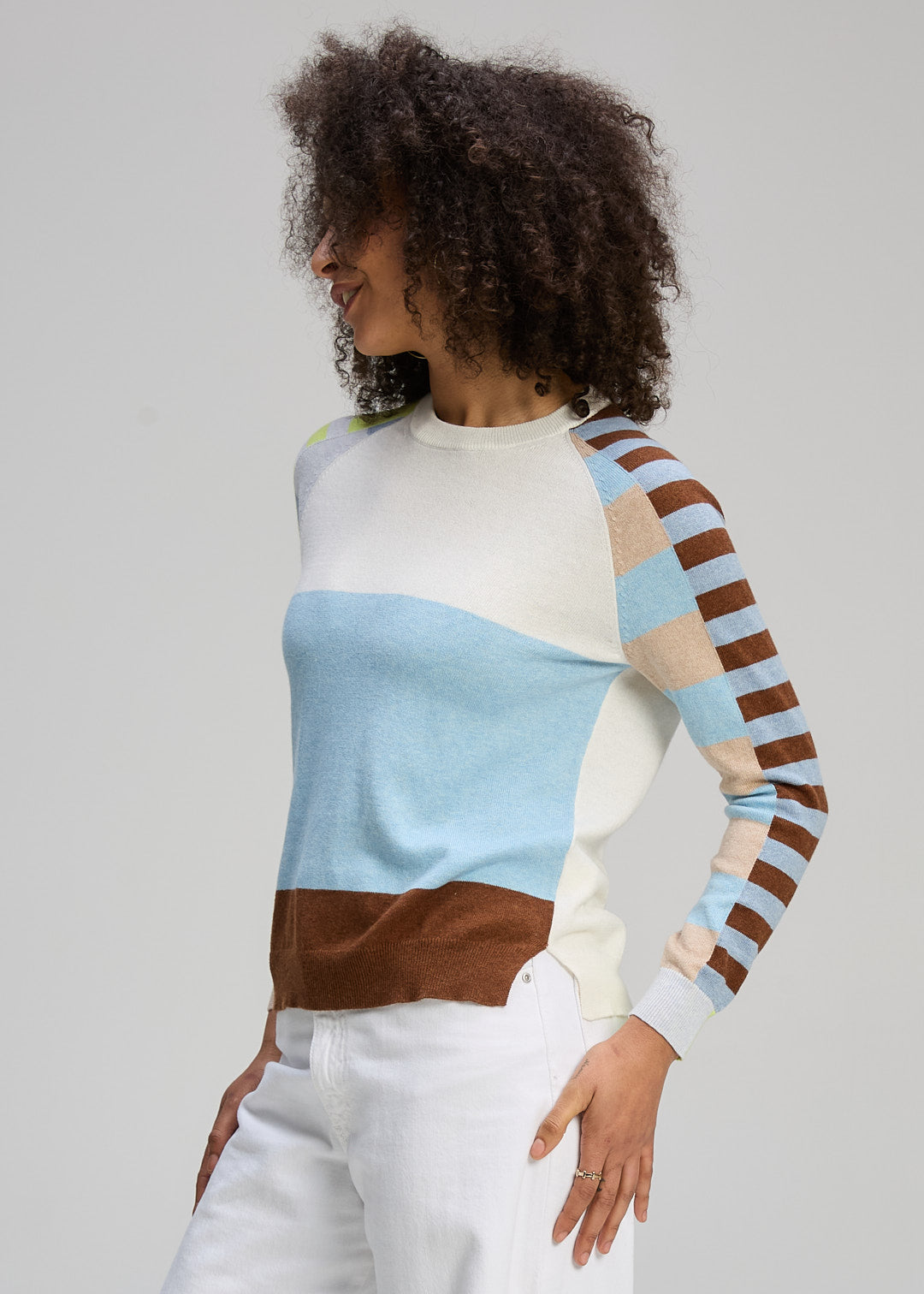 Zaket & Plover - Color Block Jumper - White - ZP8127
