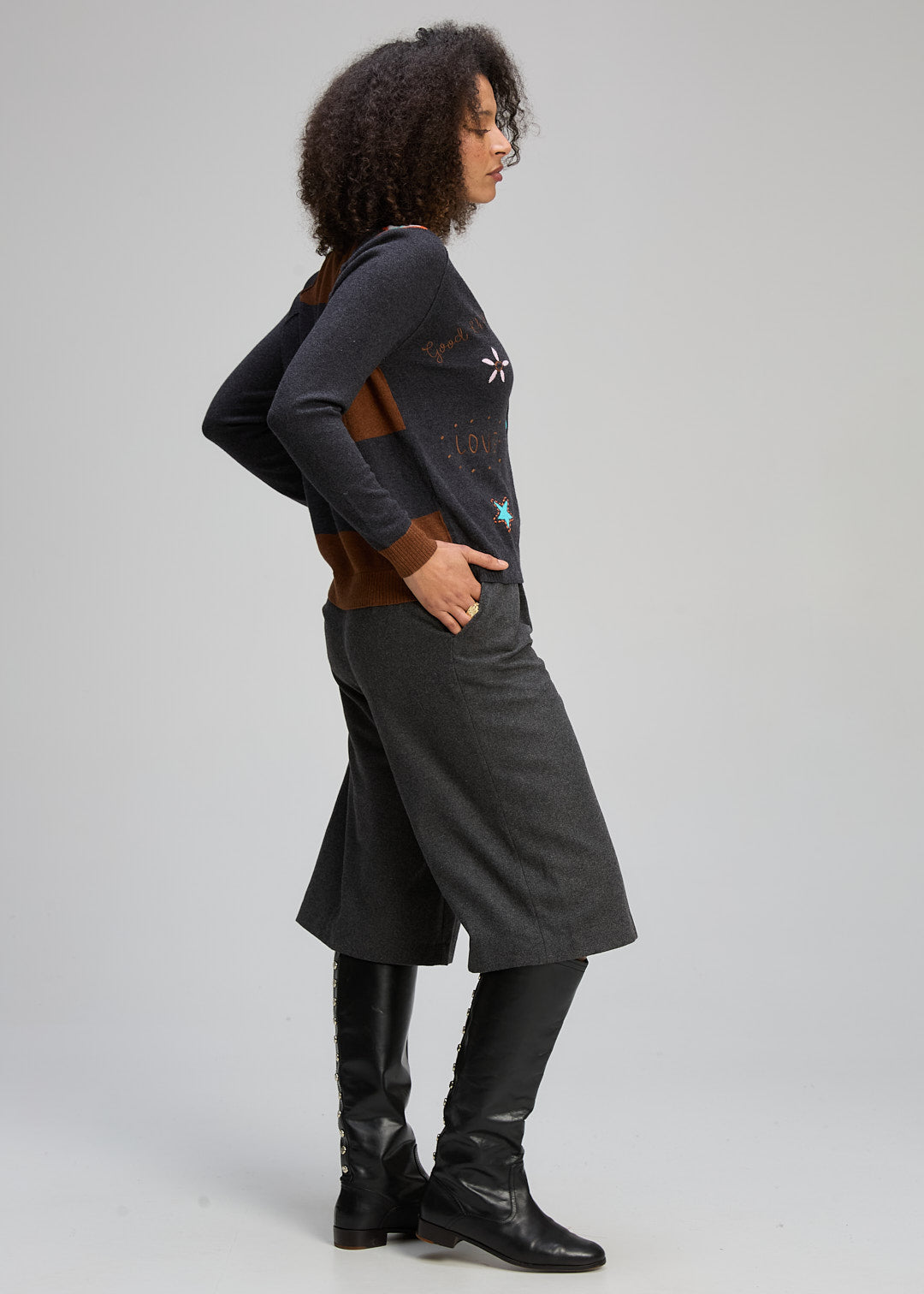 Zaket & Plover - Good Energy Cardi - Charcoal - ZP8130