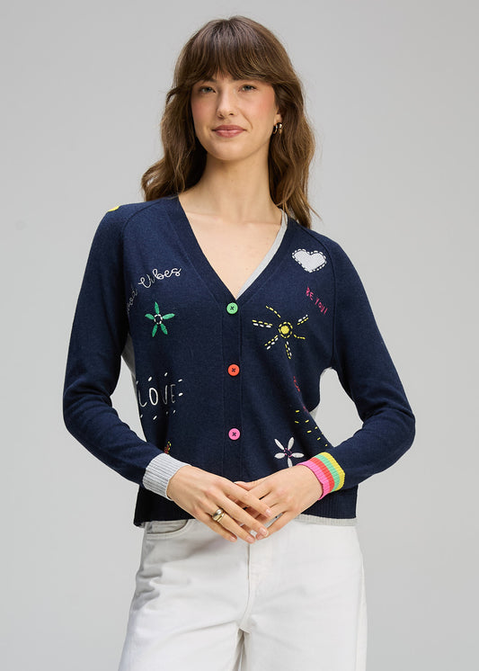 Zaket & Plover - Good Energy Cardi - Dark Denim - ZP8130