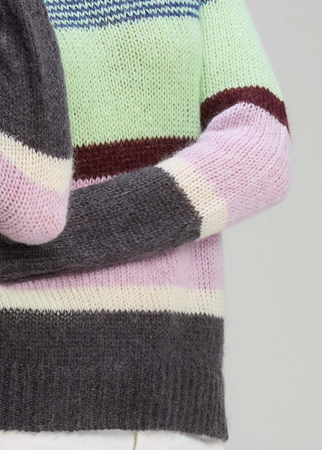 Zaket & Plover - Kid Mohair Lines Crew - Lilac Mist - ZP8139