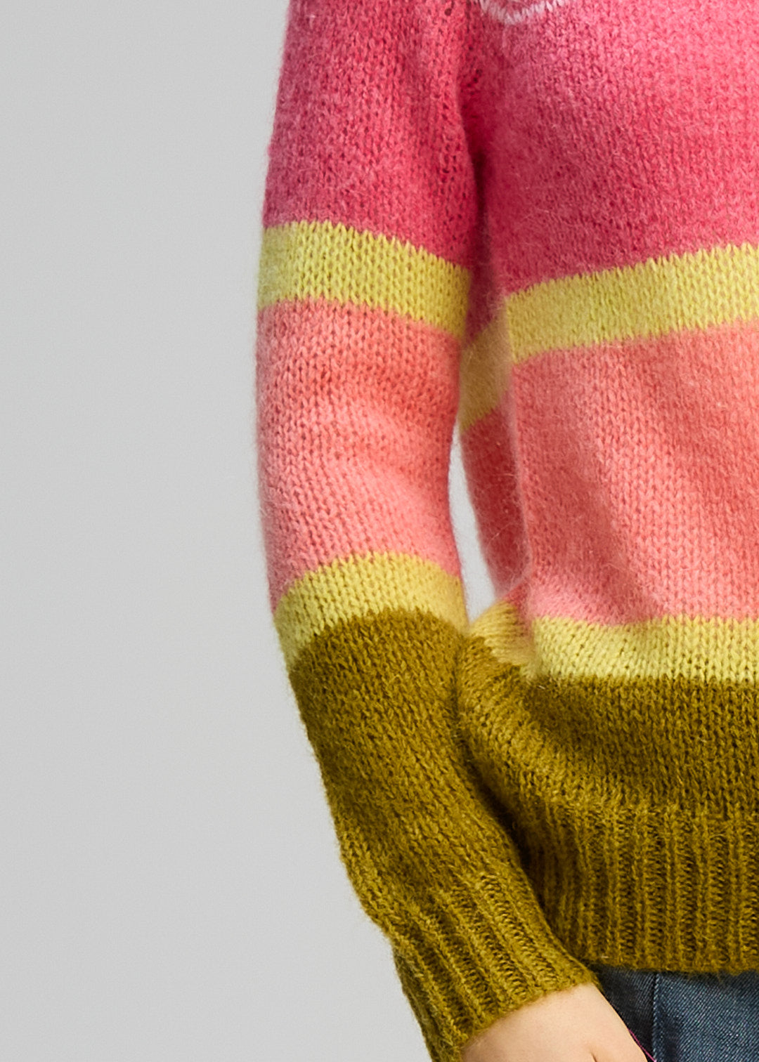 Zaket & Plover - Kid Mohair Lines Crew - Neon Sorbet - ZP8139