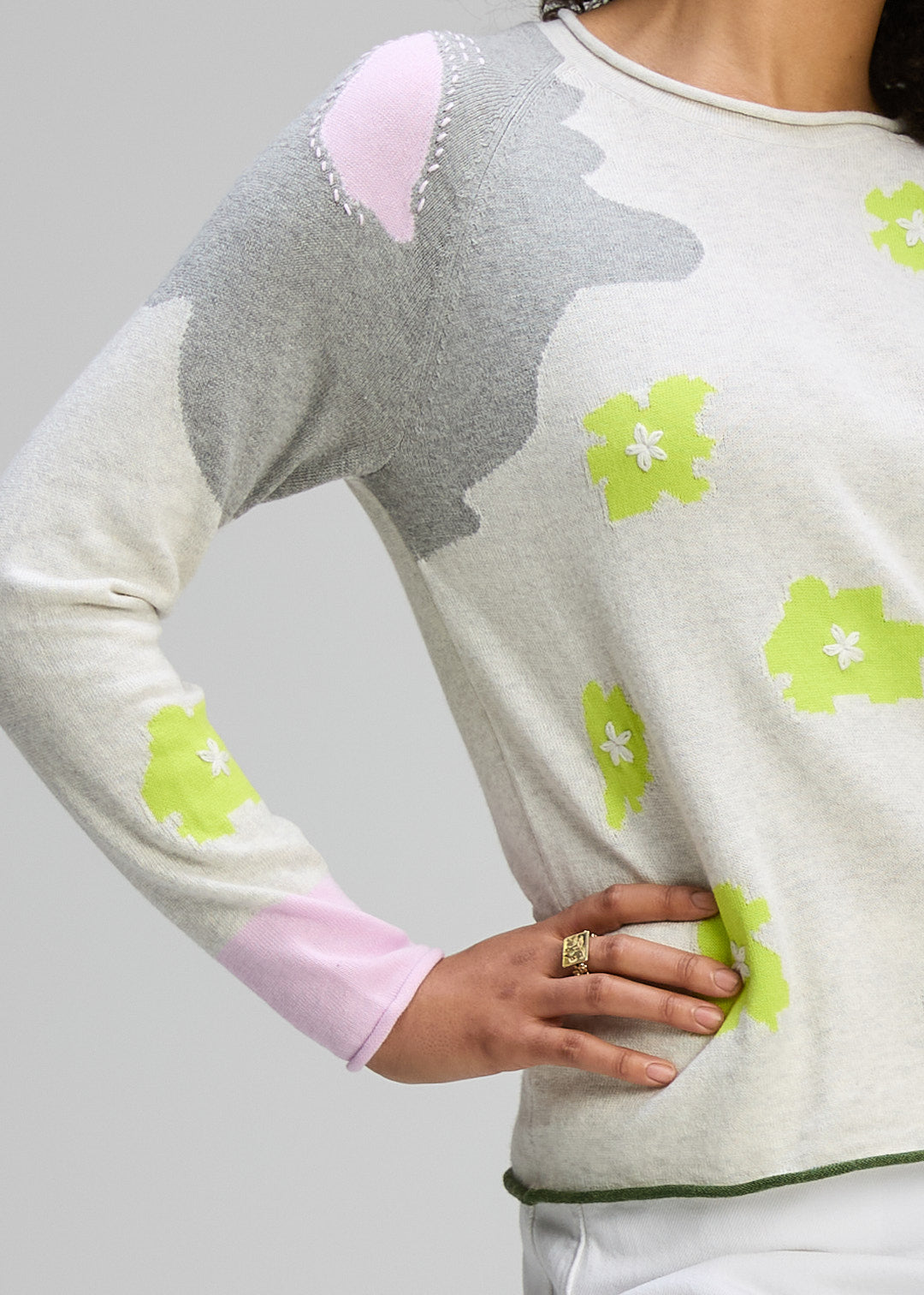 Zaket & Plover - Petal Play Jumper - Ice - ZP8122