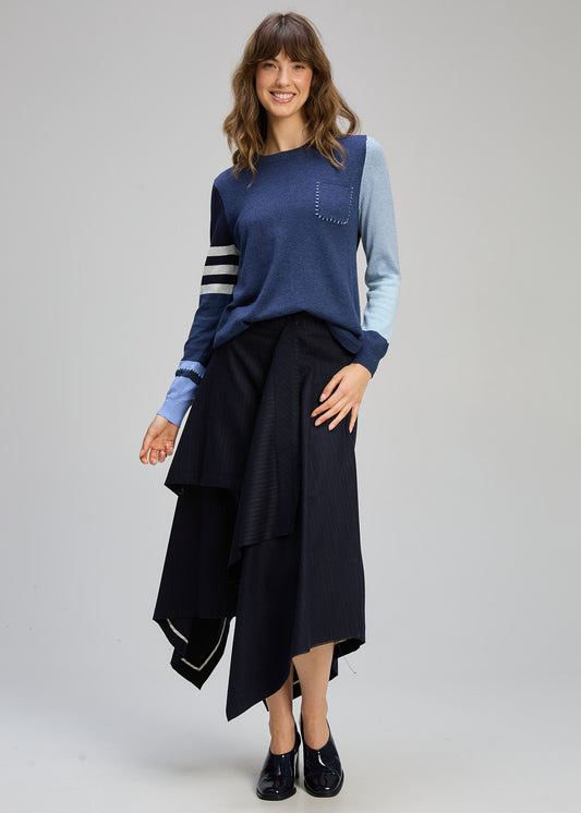 Zaket & Plover - Pocket Detail Jumper - Denim - ZP8124