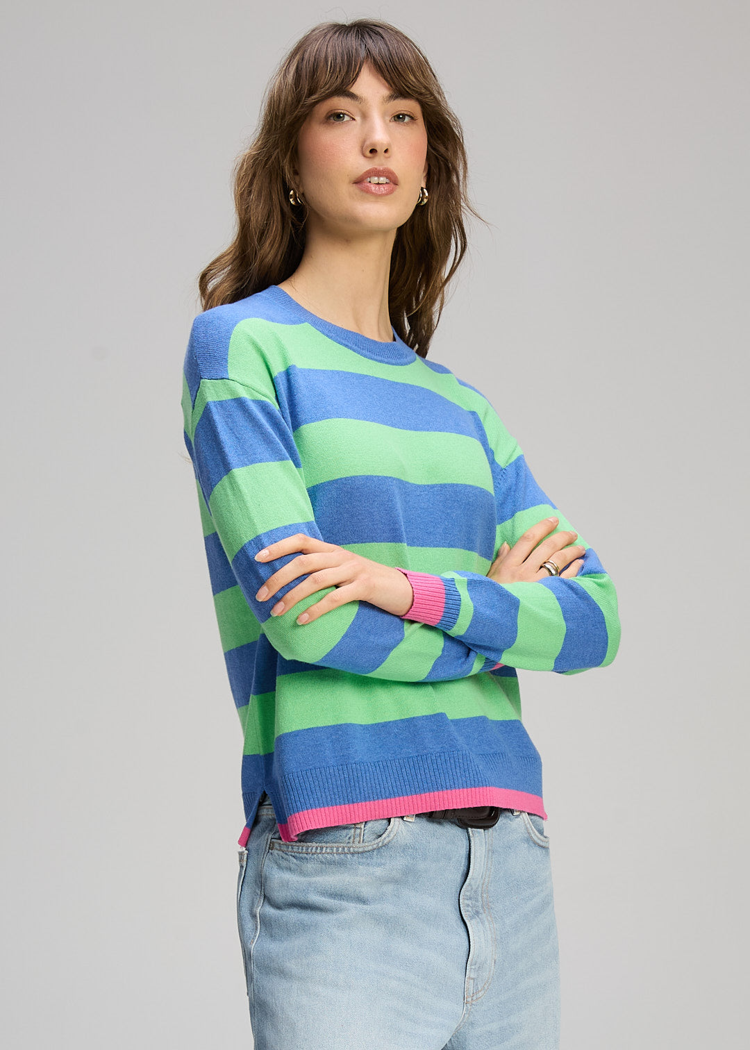 Zaket & Plover - Stripe Clash Jumper - Blueberry - ZP8133