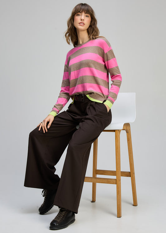Zaket & Plover - Stripe Clash Jumper - Walnut - ZP8133