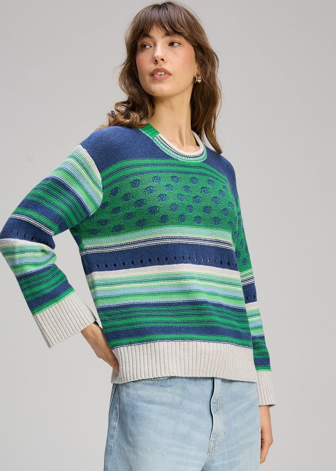 Zaket & Plover - Stripe Pop Jumper - Parsley - ZP8102