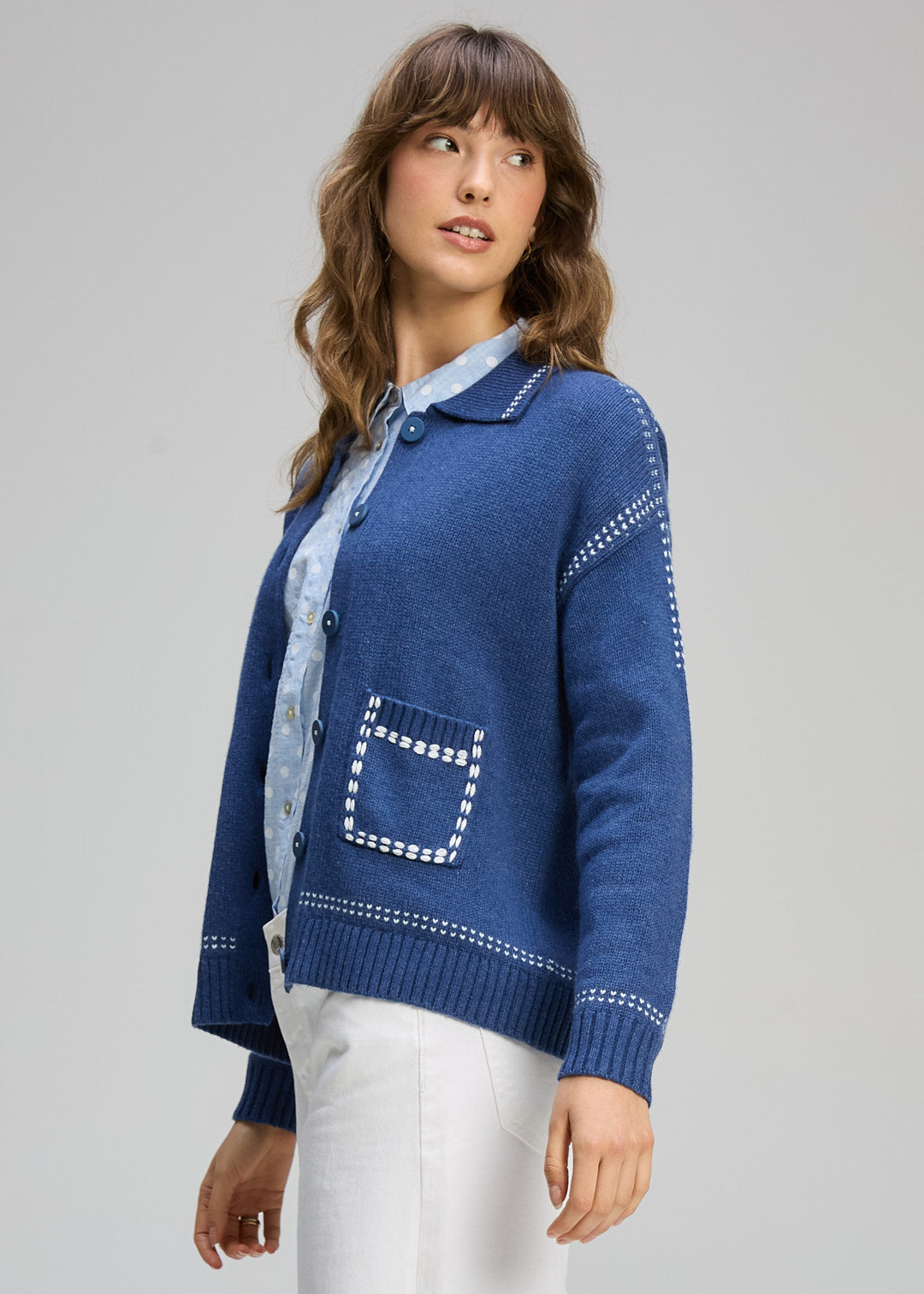 Zaket & Plover - Tailored Cardi - Indigo - ZP8101