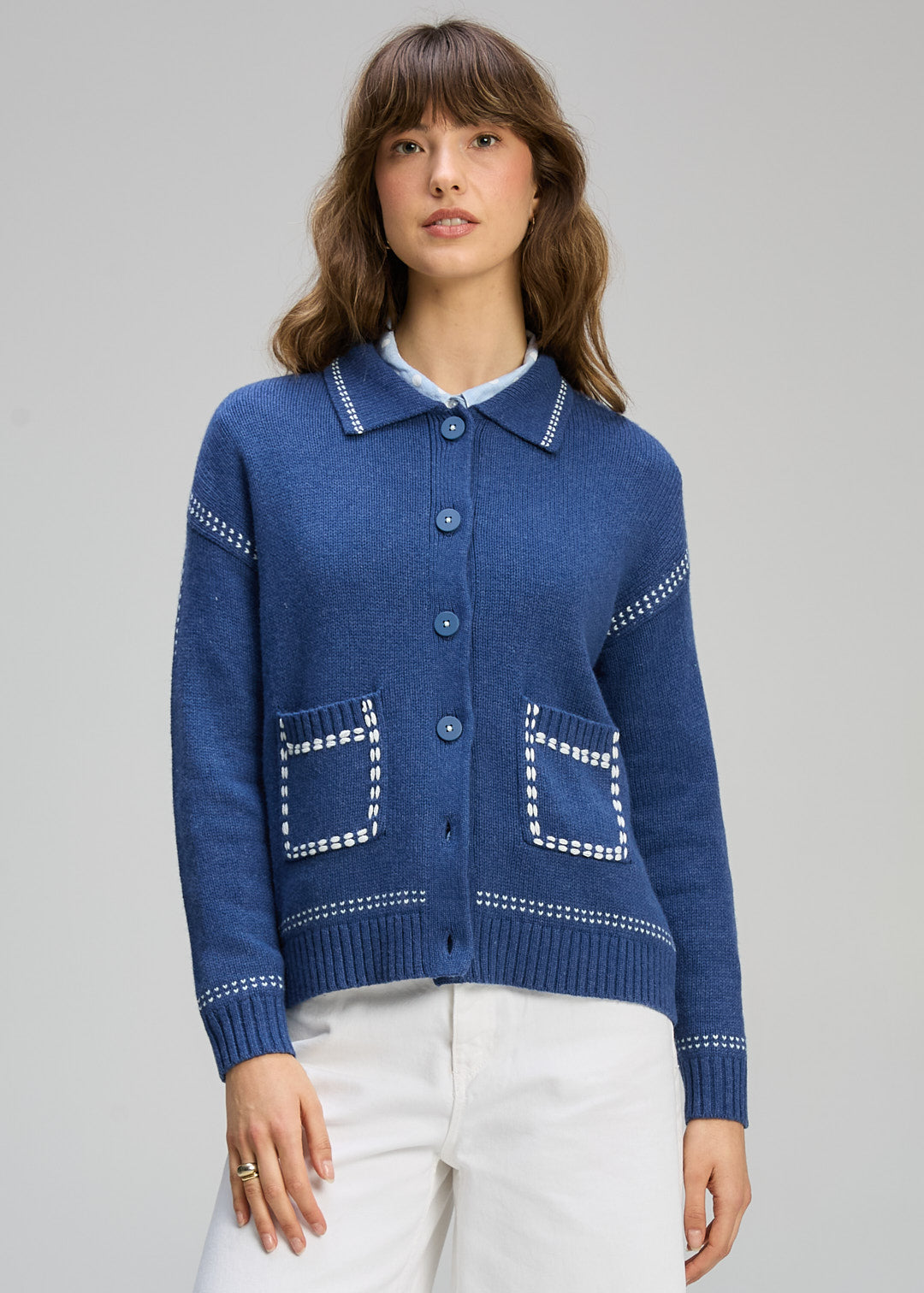 Zaket & Plover - Tailored Cardi - Indigo - ZP8101