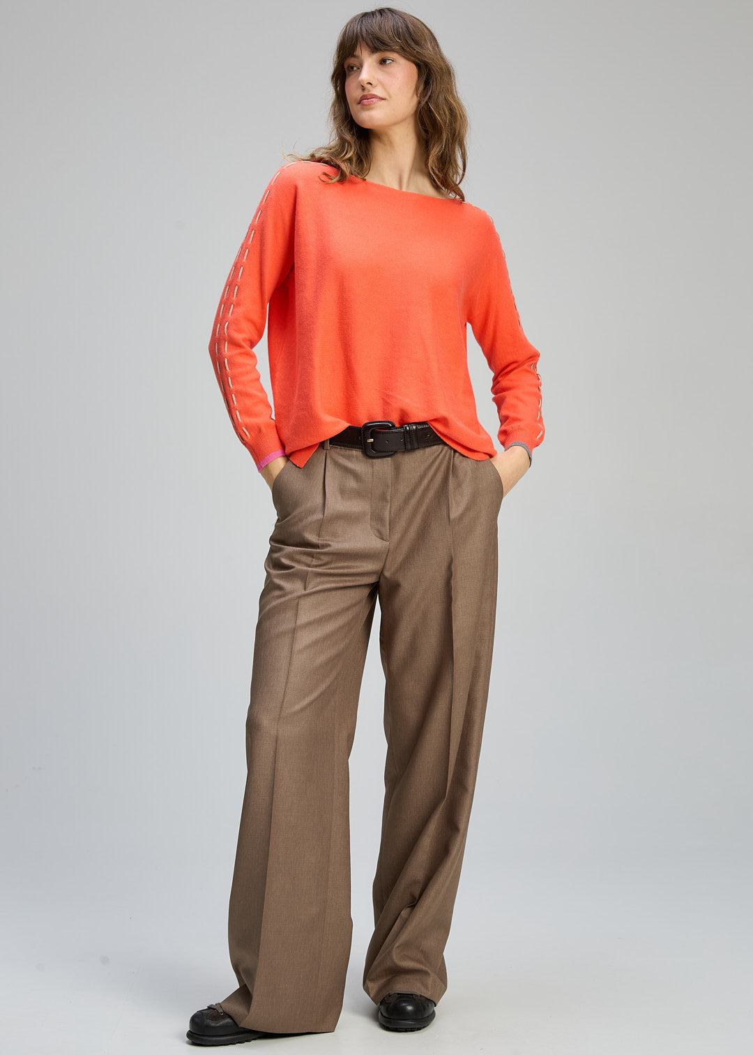 Zaket & Plover - Threaded Sleeve Jumper - Melon - ZP8123