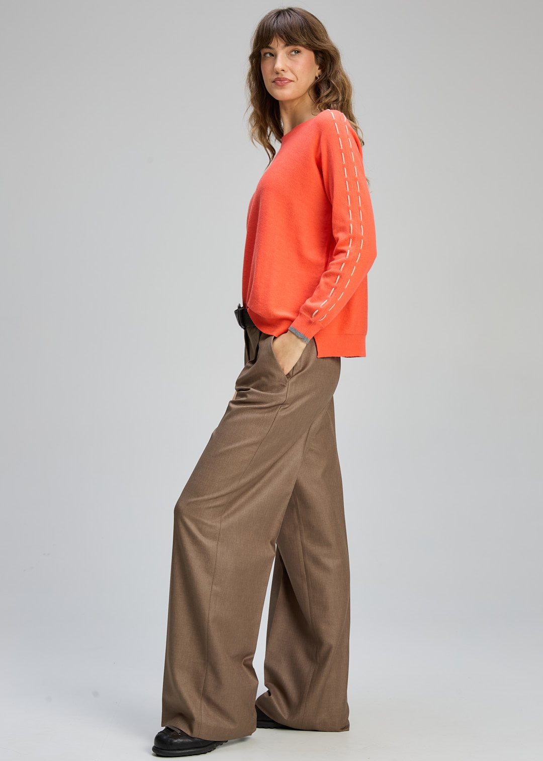 Zaket & Plover - Threaded Sleeve Jumper - Melon - ZP8123