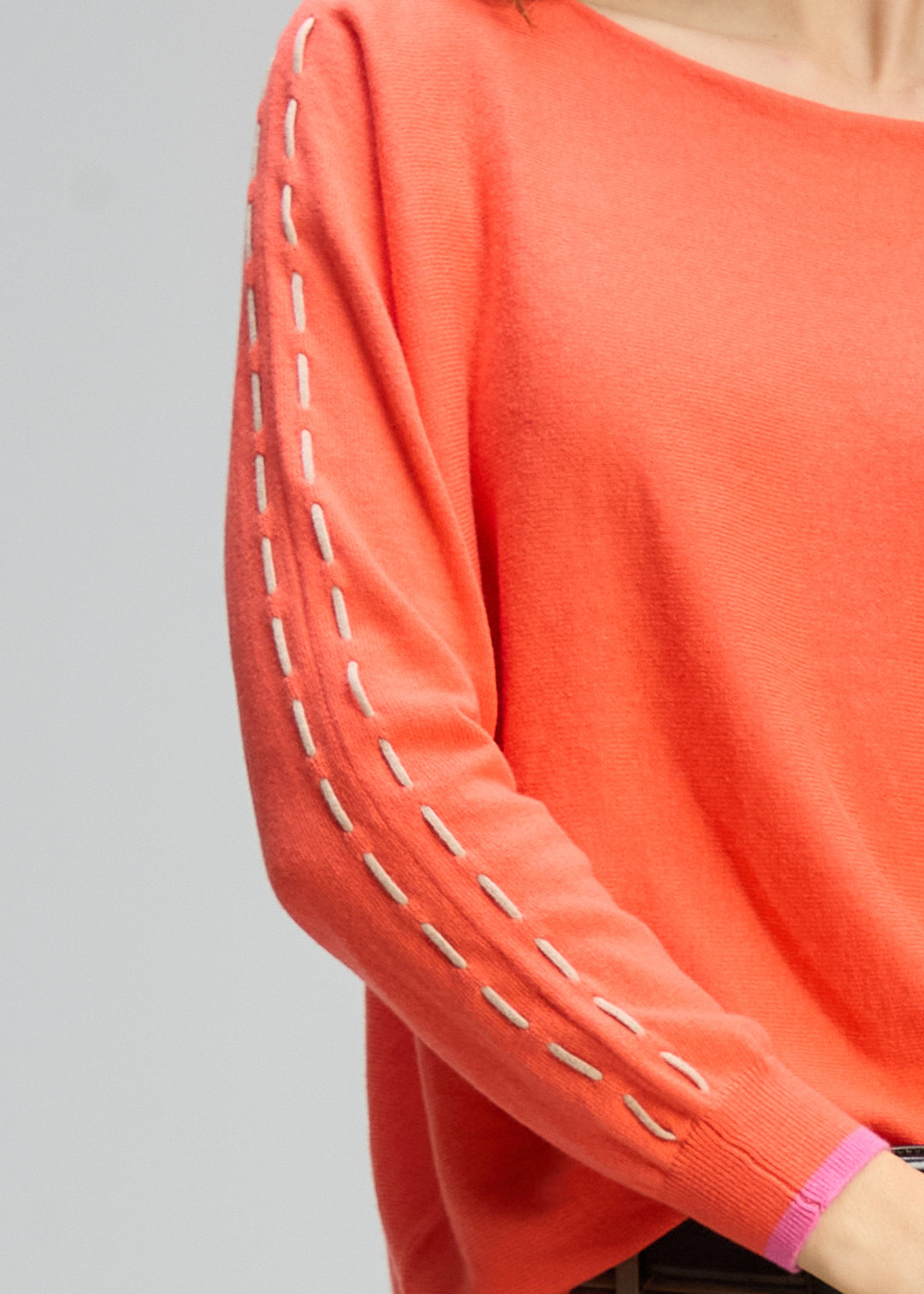 Zaket & Plover - Threaded Sleeve Jumper - Melon - ZP8123
