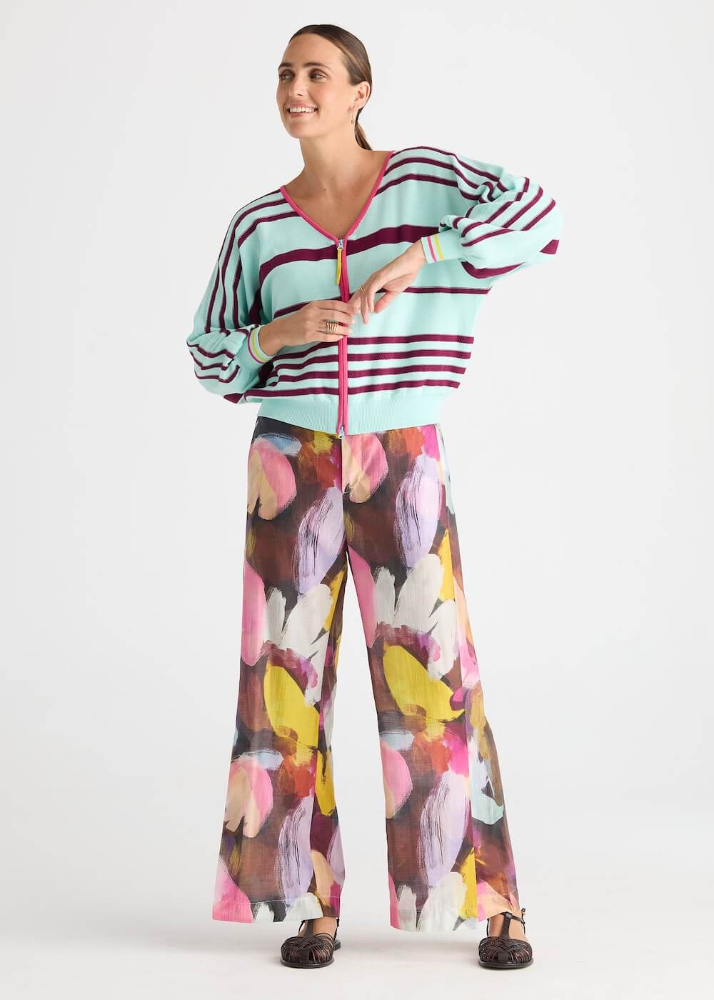 Zaket & Plover - Statement Zip Cardi - Breeze (ZP8808)