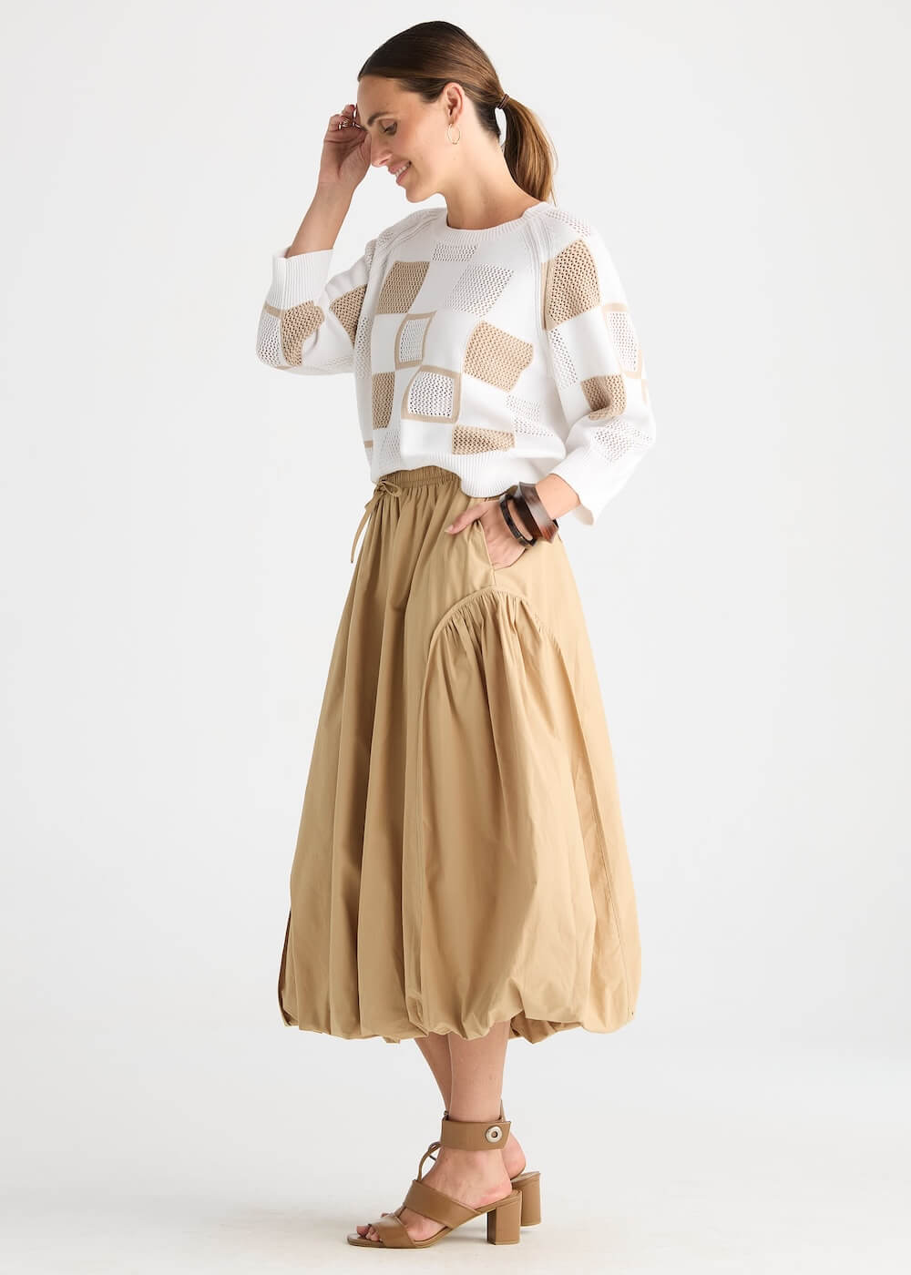 Zaket & Plover - Patch Pointelle Top - White (ZP8812)