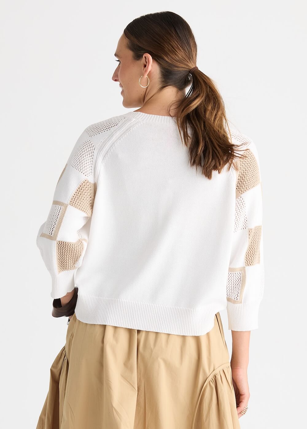Zaket & Plover - Patch Pointelle Top - White (ZP8812)