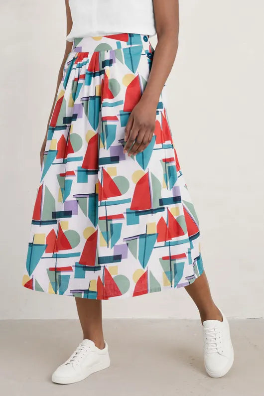Seasalt Cliff Road Skirt - Harbour Collage Mix