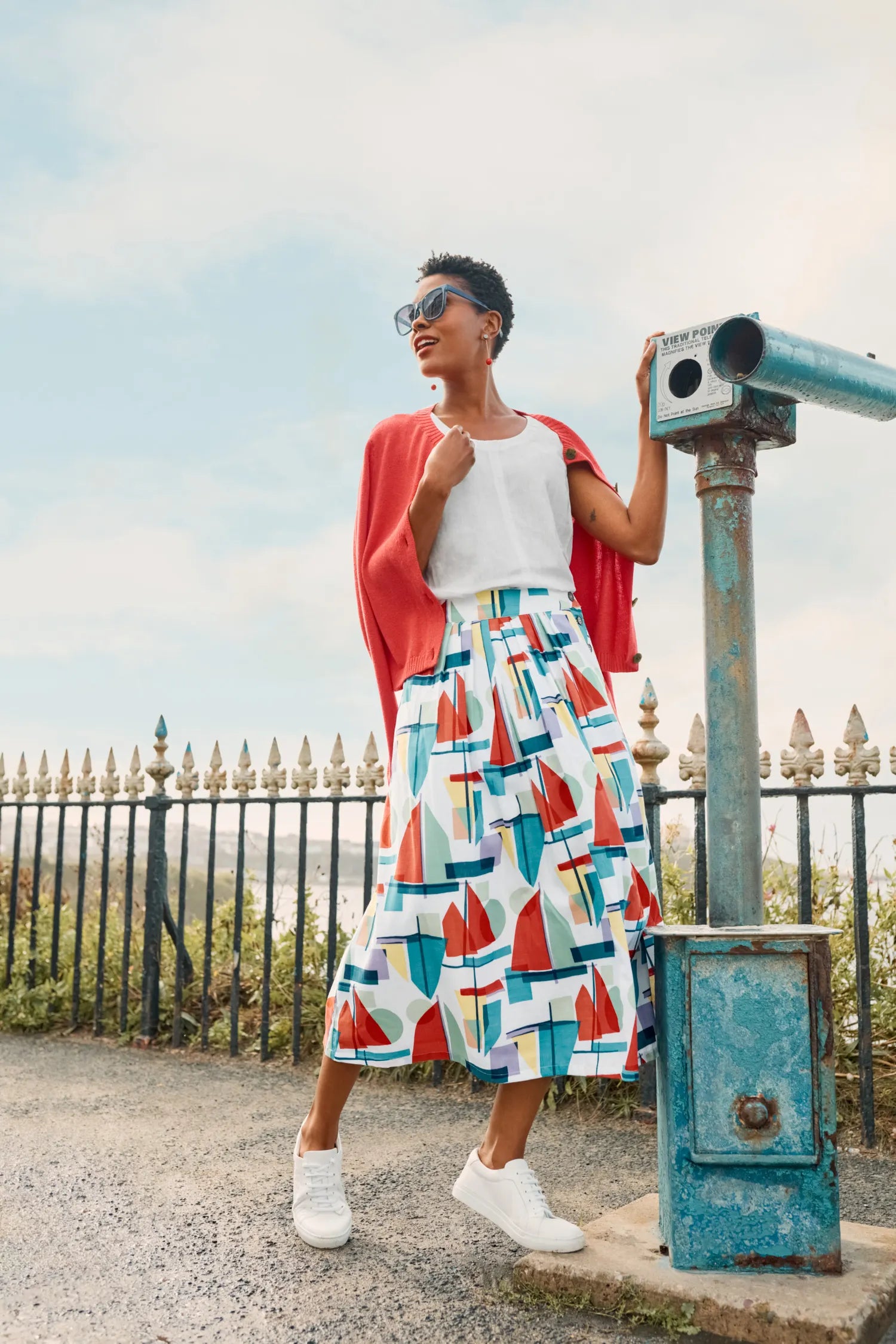 Seasalt Cliff Road Skirt - Harbour Collage Mix