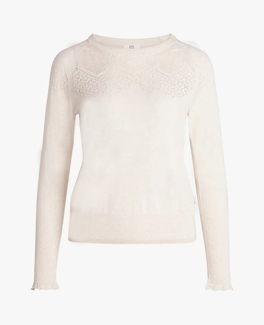 Noa Noa Louisa Essential Pullover - Light Ecru Melange