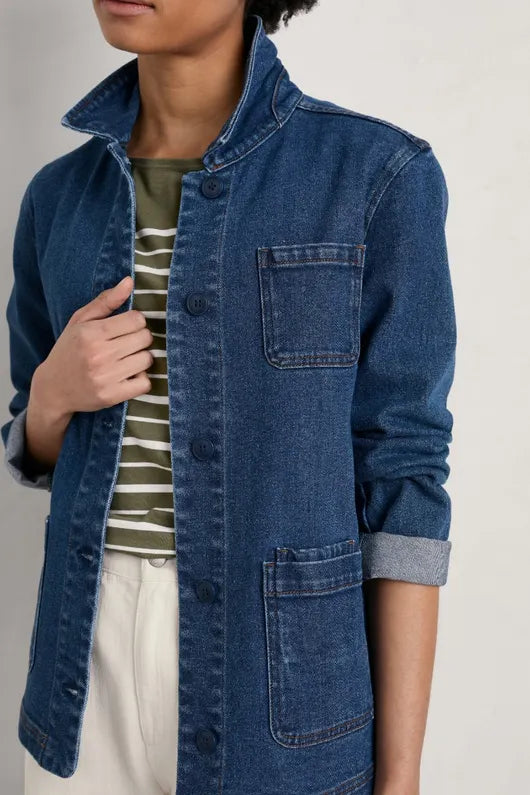 Seasalt Reading Rocks Jacket Mid Indigo Wash This is Denim Life