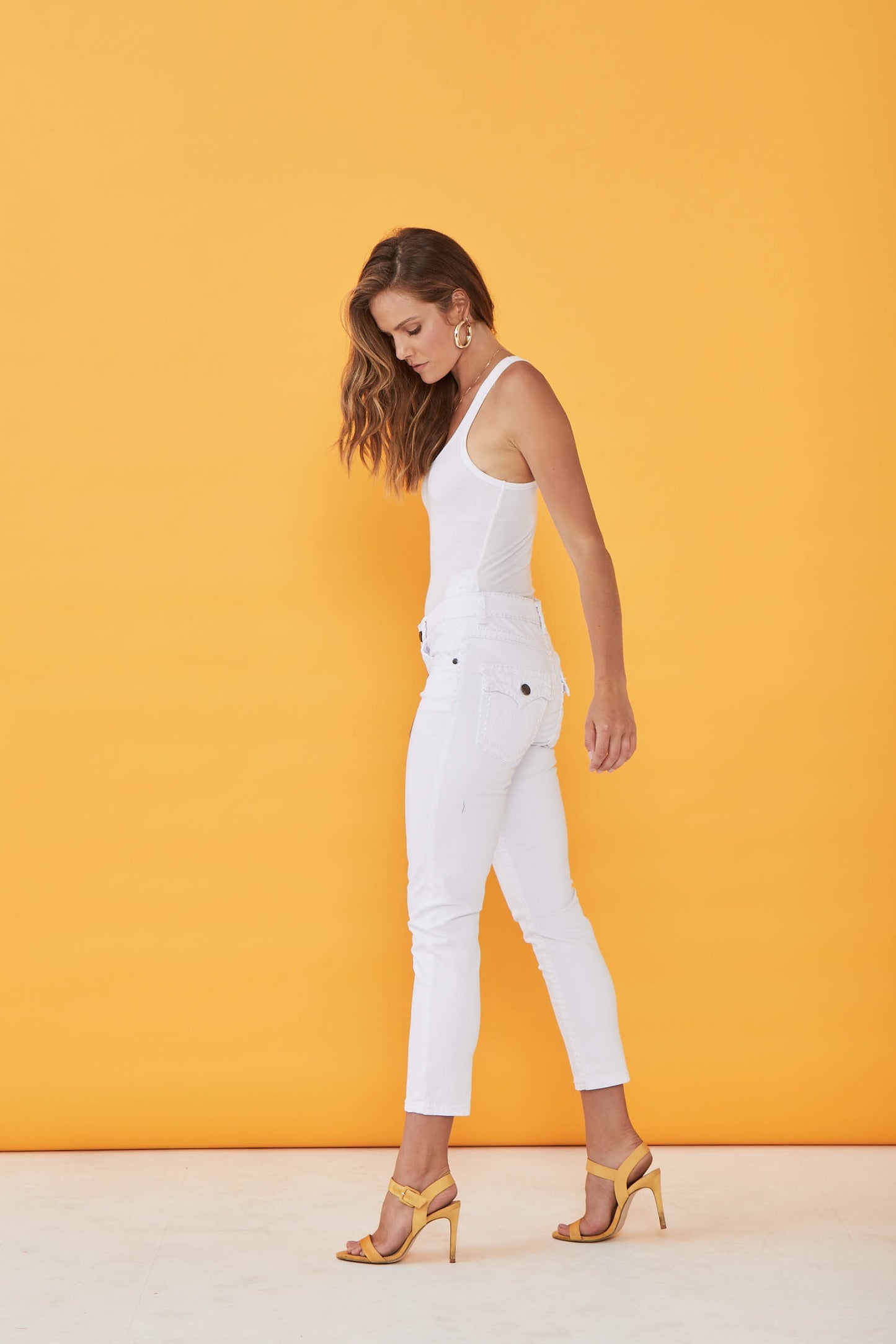 New London Jeans Chelsea White Cropped
