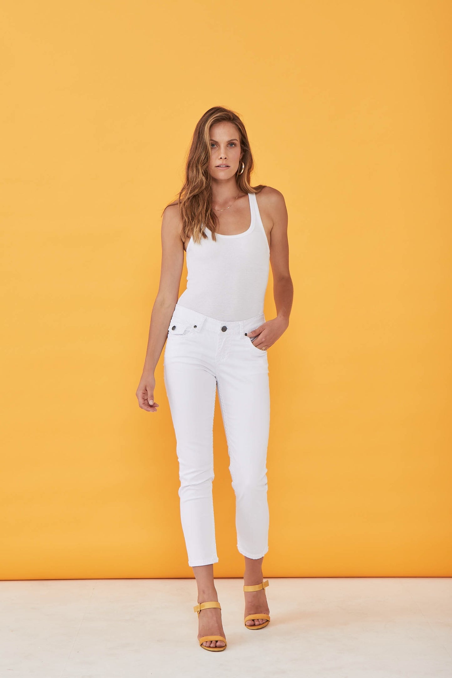 New London Jeans Chelsea White Cropped